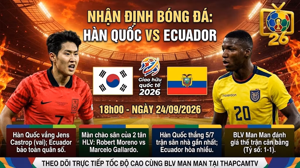 Nhận Định Hàn Quốc vs Ecuador (18h00, 24/09): Cuộc Đấu Trí Của Thuyền Trưởng Moreno